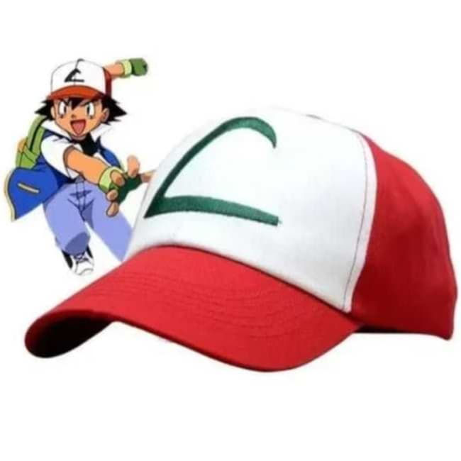 BONÉ DO ASH POKÉMON INFANTIL ABA CURVA COR REGULADOR