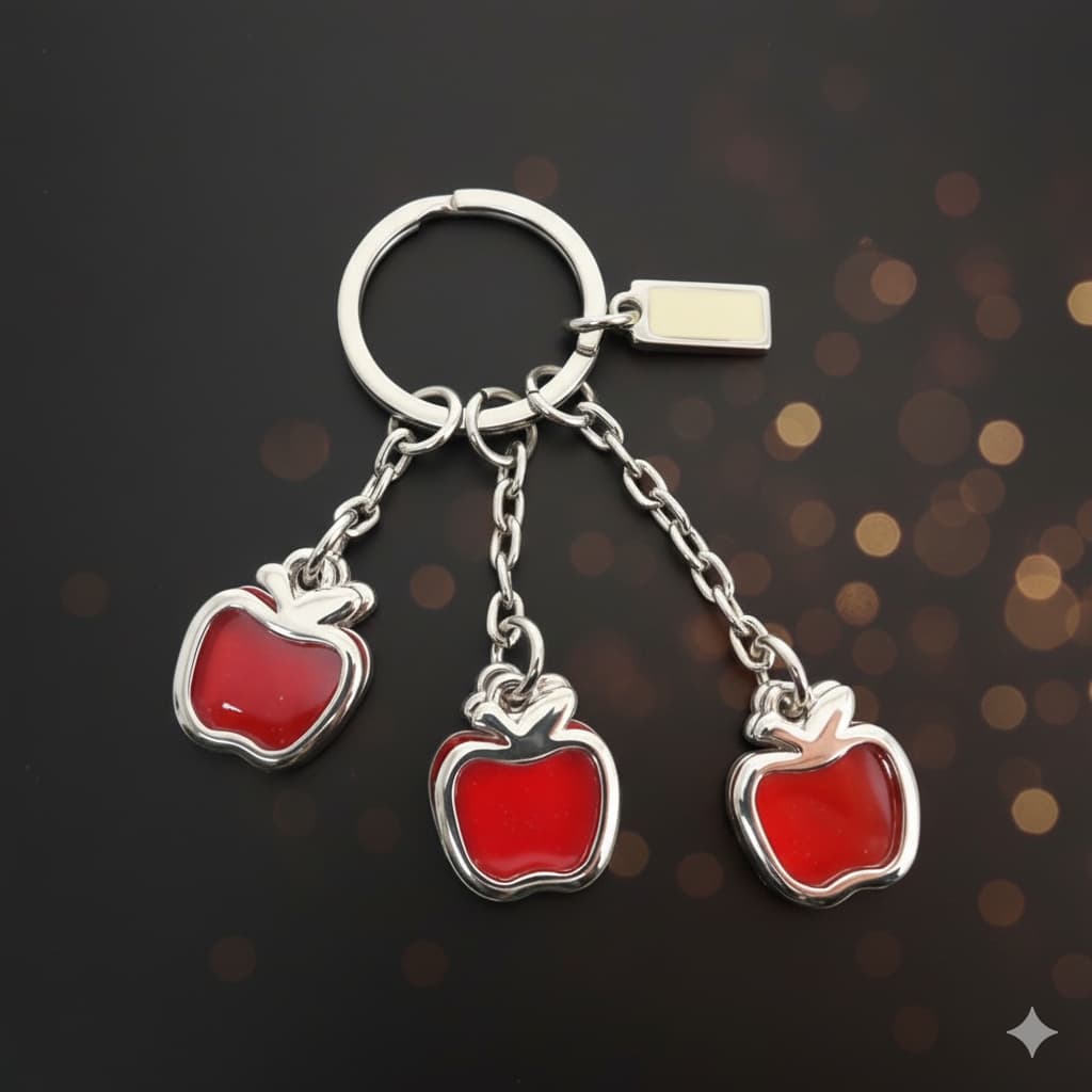 Chaveiro Metal Maçã Bolsa Decorativo