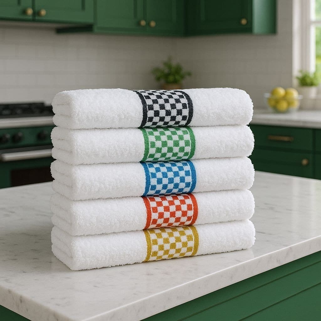 Kit 5  Panos de Prato Realeza Cozinha Atoalhado Felpudo 100% Algodão Premium 45x65cm