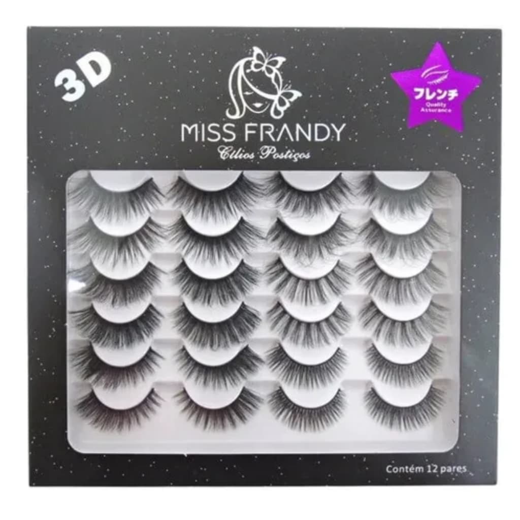 Cílios Postiços Miss Frandy 3d 12 Pares