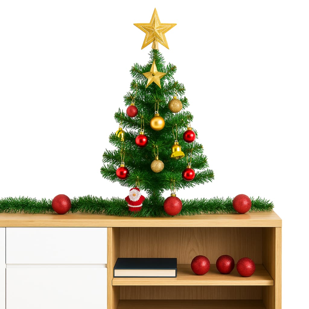 arvore de natal pinheiro pequena 60cm arvore decorada enfeites de natal