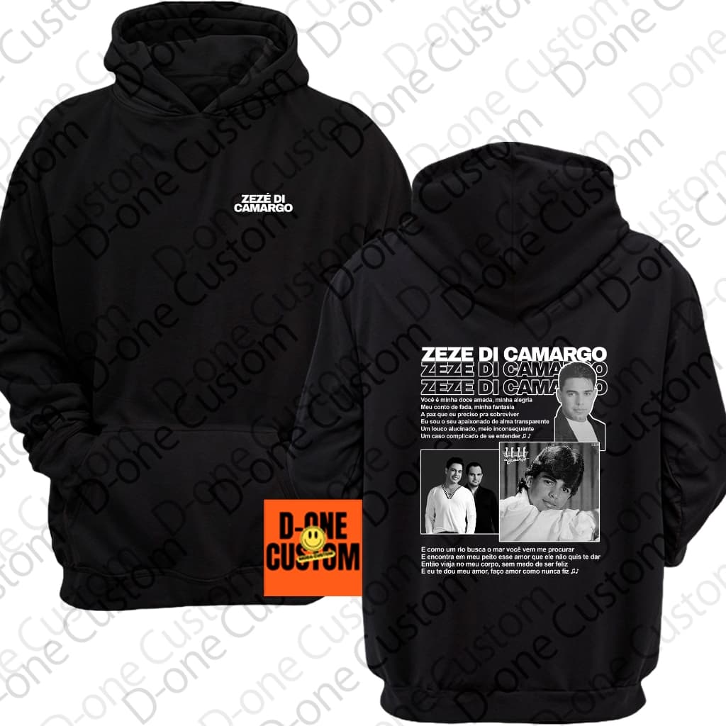 Blusa Moletom Estampado Zezé Di Camargo Homenagem Show Turnê Sertanejo Raiz Modão Capuz Montagem