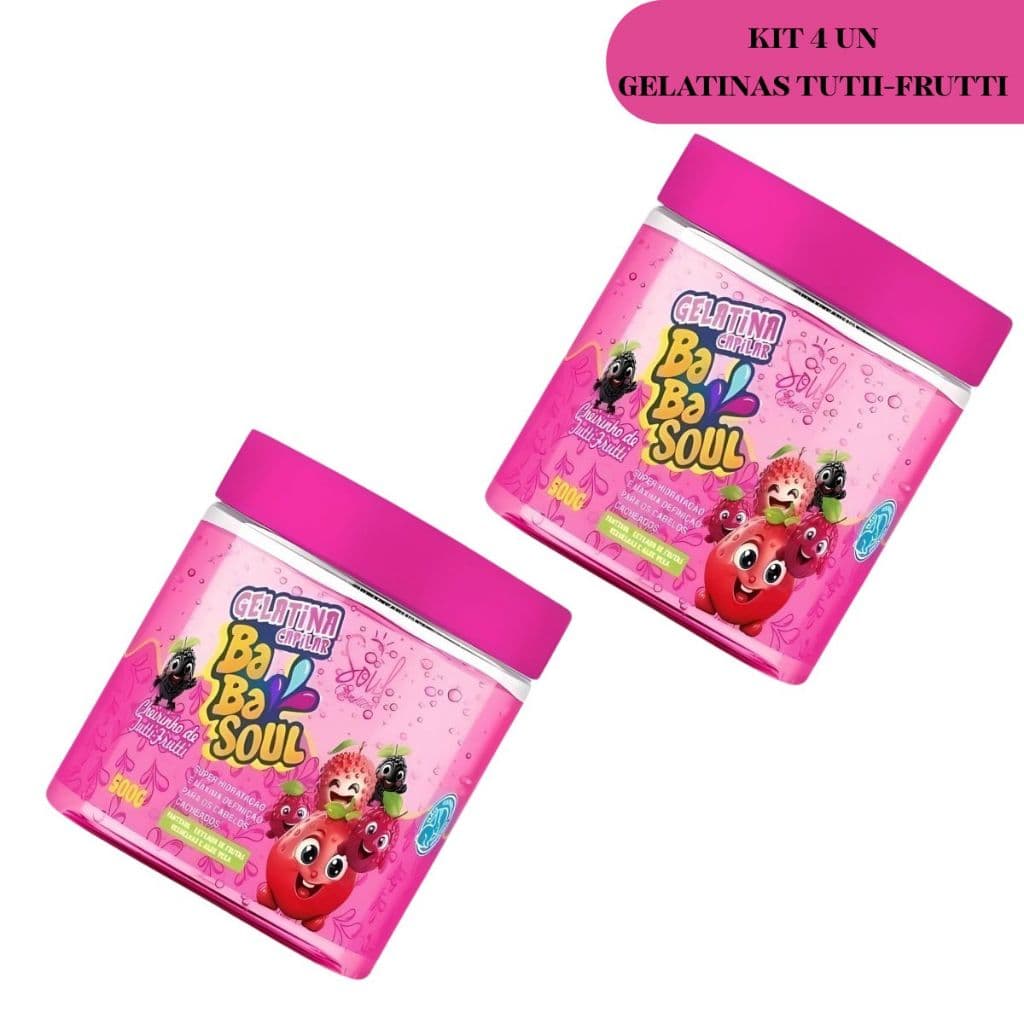 Kit 4 Unidades Gelatina Capilar 500g Modelador de Cabelo Finalizador de Cachos