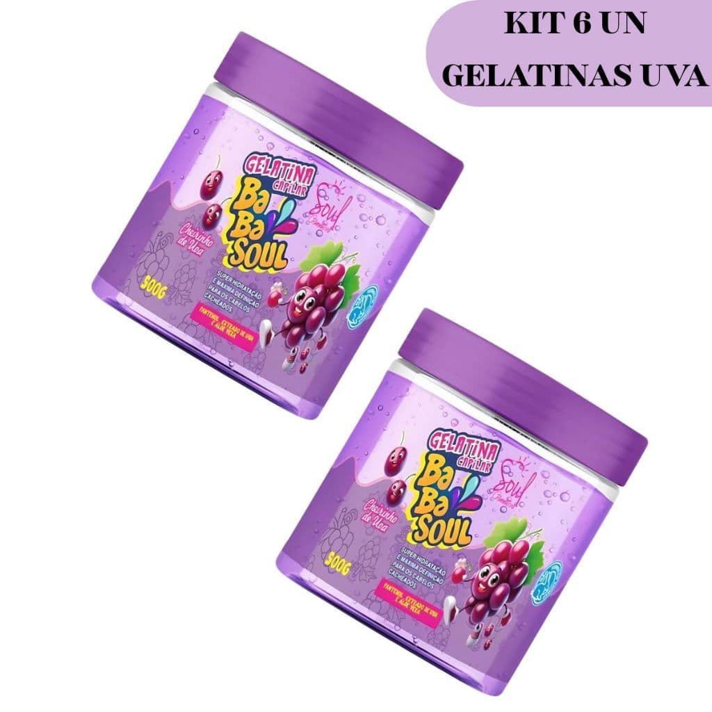 Kit 6 Unidades Gelatina Capilar Definaçao de Cachos Modelador de cabelo