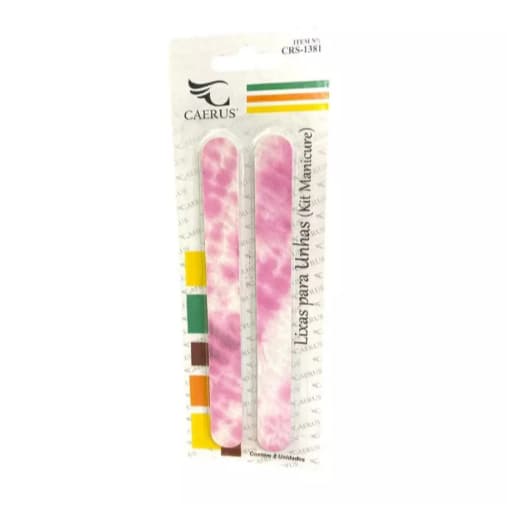 Kit 2 Lixas Para Preparação de Unhas - Nail Designer Lisas Coloridas