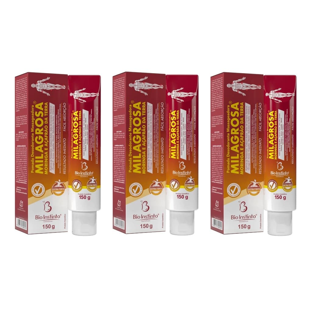 Kit 3un Pomada Massageadora Milagrosa 150g - Bio Instinto