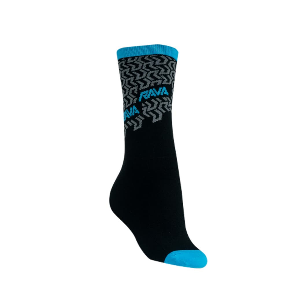 Meia Para Ciclismo Bike Mtb E Speed Rava Super Confortável Preto/azul 39-43