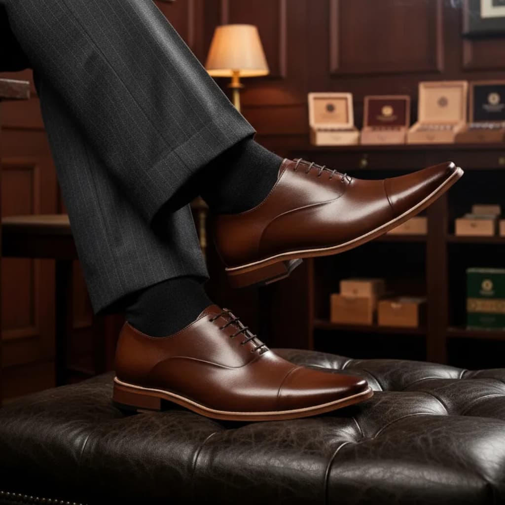 Sapato Social Masculino Elegante Couro Legítimo Confortável Clássico Casamento Escritório