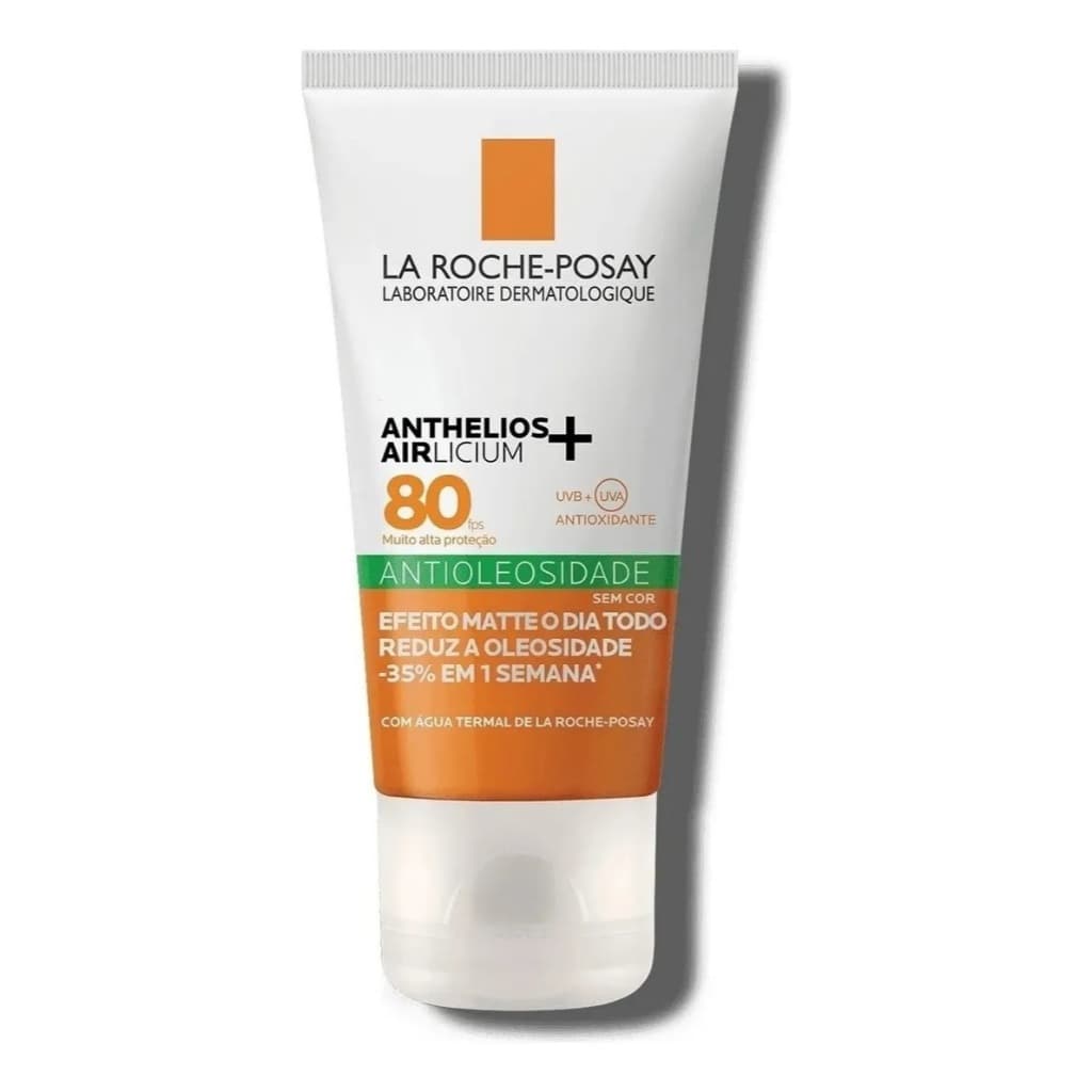 Protetor Solar Facial Antioleosidade FPS80 Efeito Matte Cobertura Uniforme Toque Seco Sem Cor Anthelios Airlicium 40g