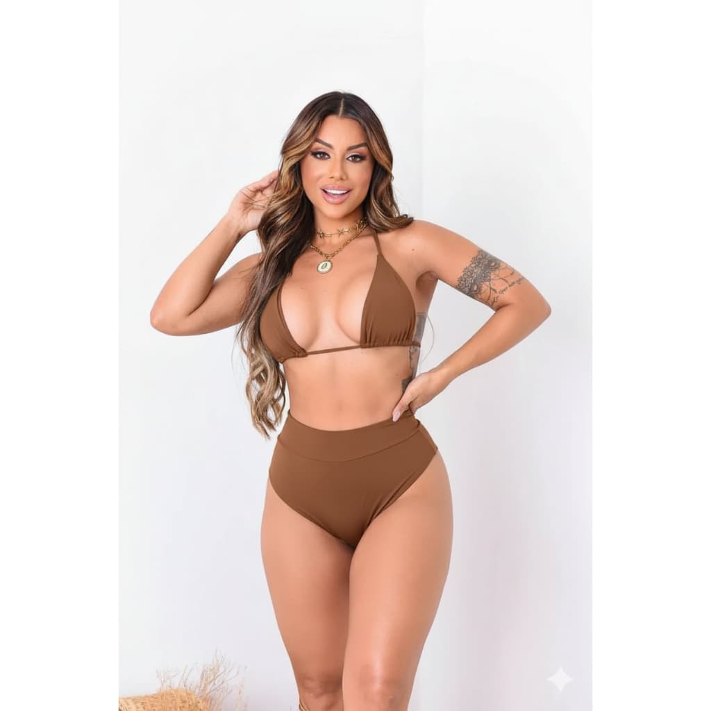 Biquini cortininha hot pant disfarça barriga sem bojo