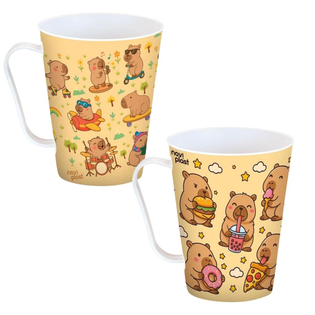 Kit Caneca de Capivara Divertida Infantil 430ML