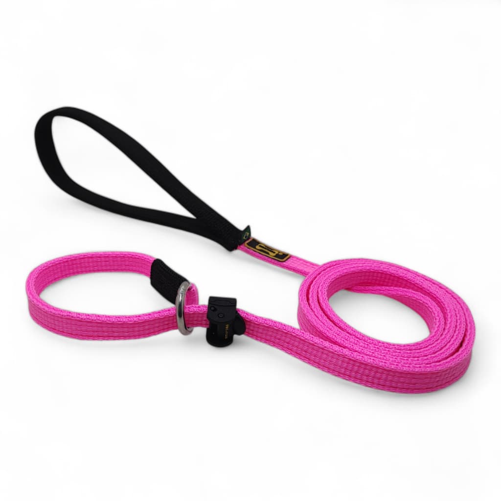 Guia Unificada Adestramento Cachorro Reforçada Cor Rosa Flúor 1.20m Até 5 Metros Amorosso Pet Dog