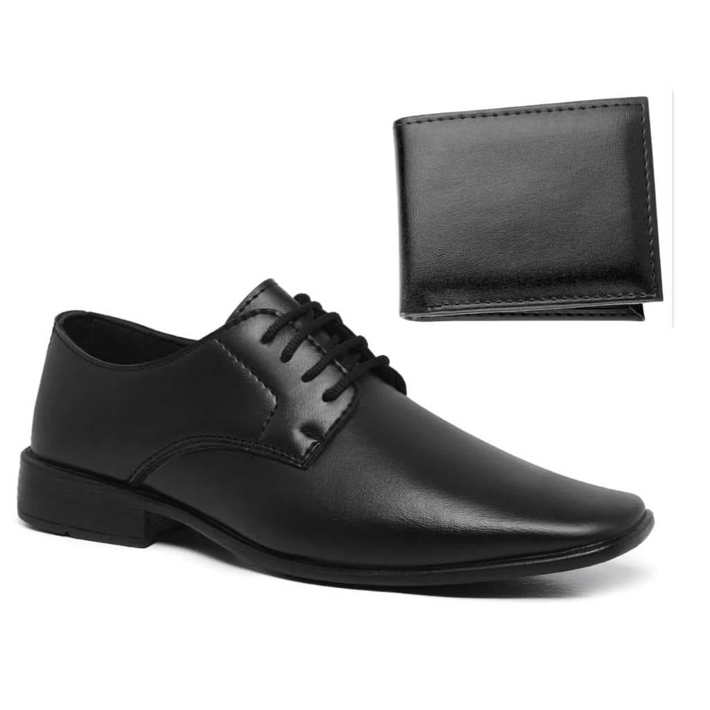 Sapato Social Masculino Com Cadarço Confortável Masculino Direto Da Fábrica + Carteira de Brinde