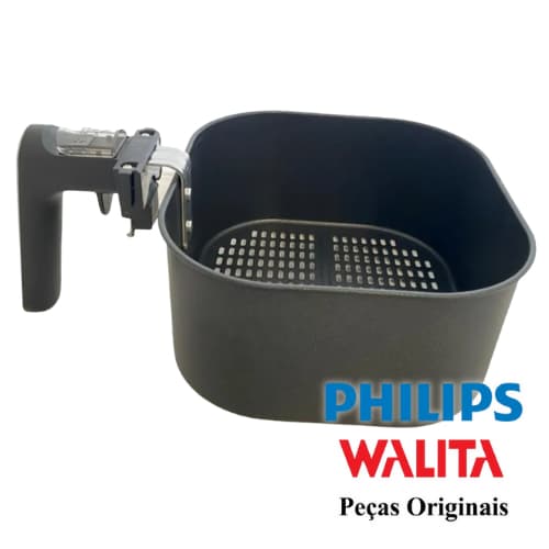 Cesta Cesto Fritadeira Airfryer Philips Walita RI9252 RI9201 Original Nova Peça Reposição Cuba
