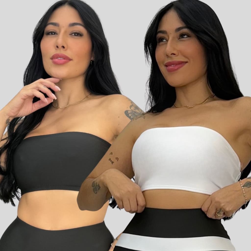 Kit 2 Top Faixa Bustiê Fitness Feminino Sustentação Com Forro Confortável Moda Atletismo