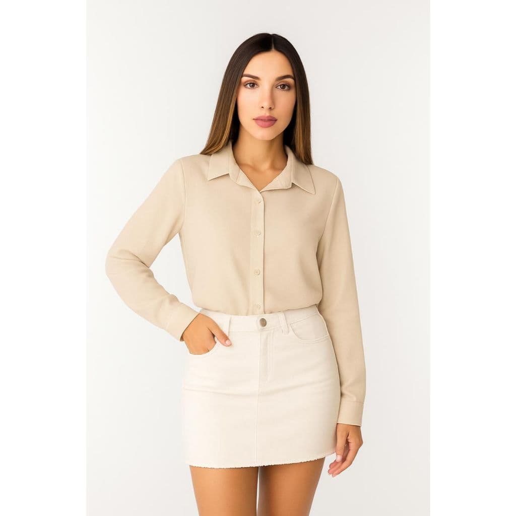Camisa Lisa Manga Longa Feminina – Moda Feminina Chic, Confortável e Atemporal