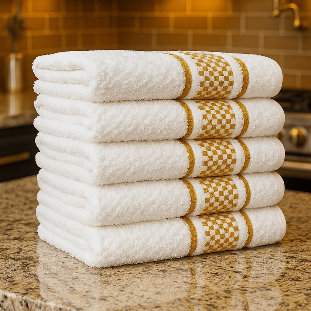 Kit 10 Panos de Prato Realeza Estilo Jacquard Atoalhado 100% Algodão 45x65cm