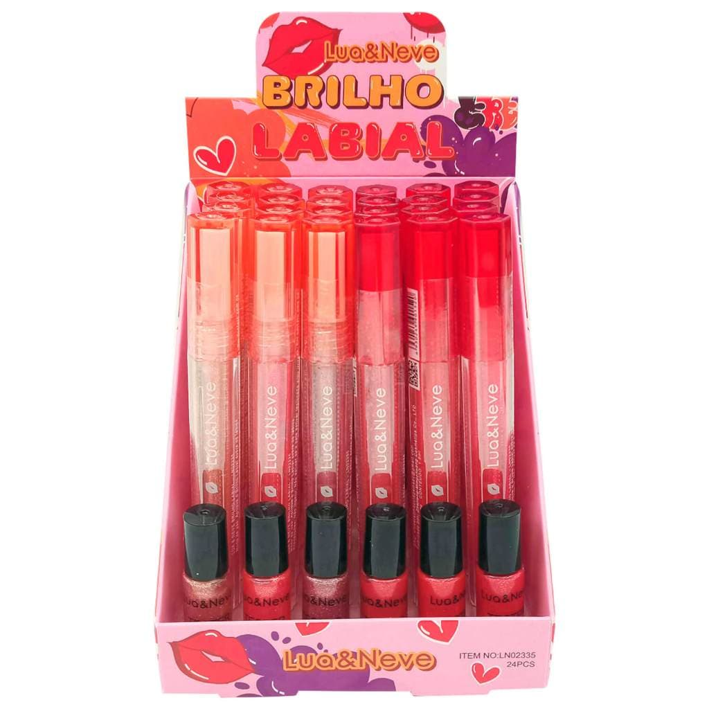 Brilho Labial Lua e Neve Ln2335 Gloss Labial 6 Lindas Cores Acabamento Brilhante e Luminoso 1,5ml