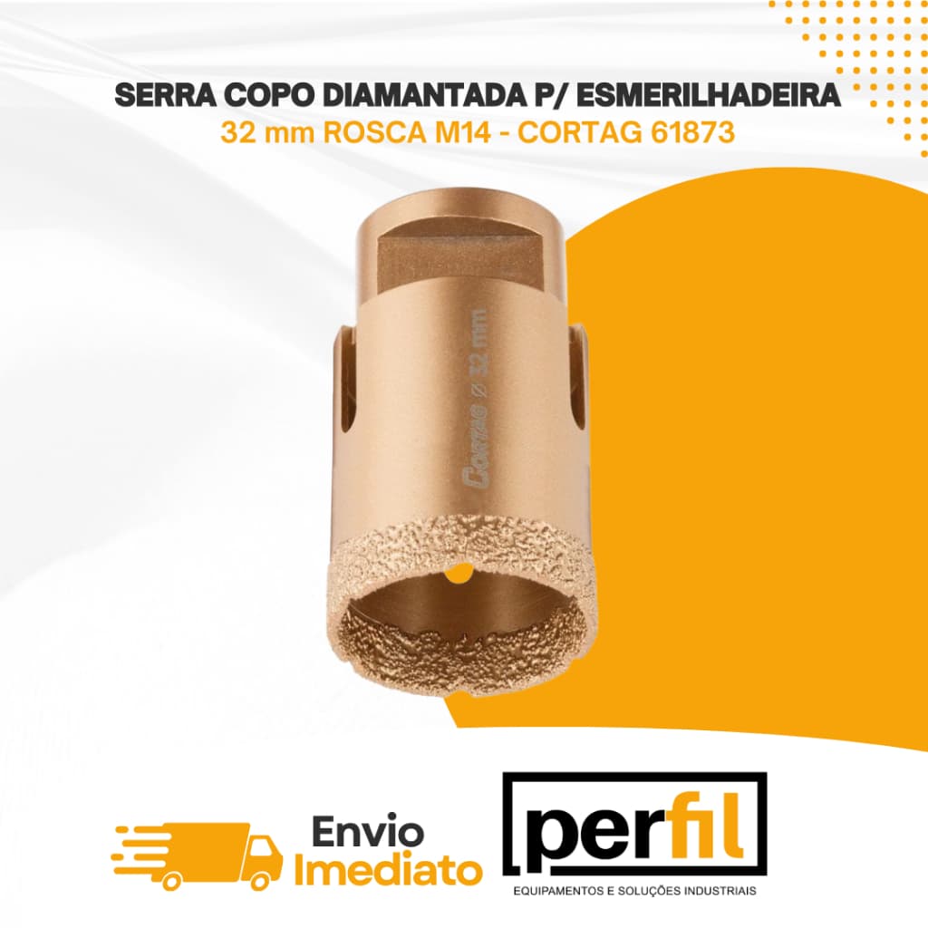 SERRA COPO DIAMANTADA P/ ESMERILHADEIRA 32 mm ROSCA M14