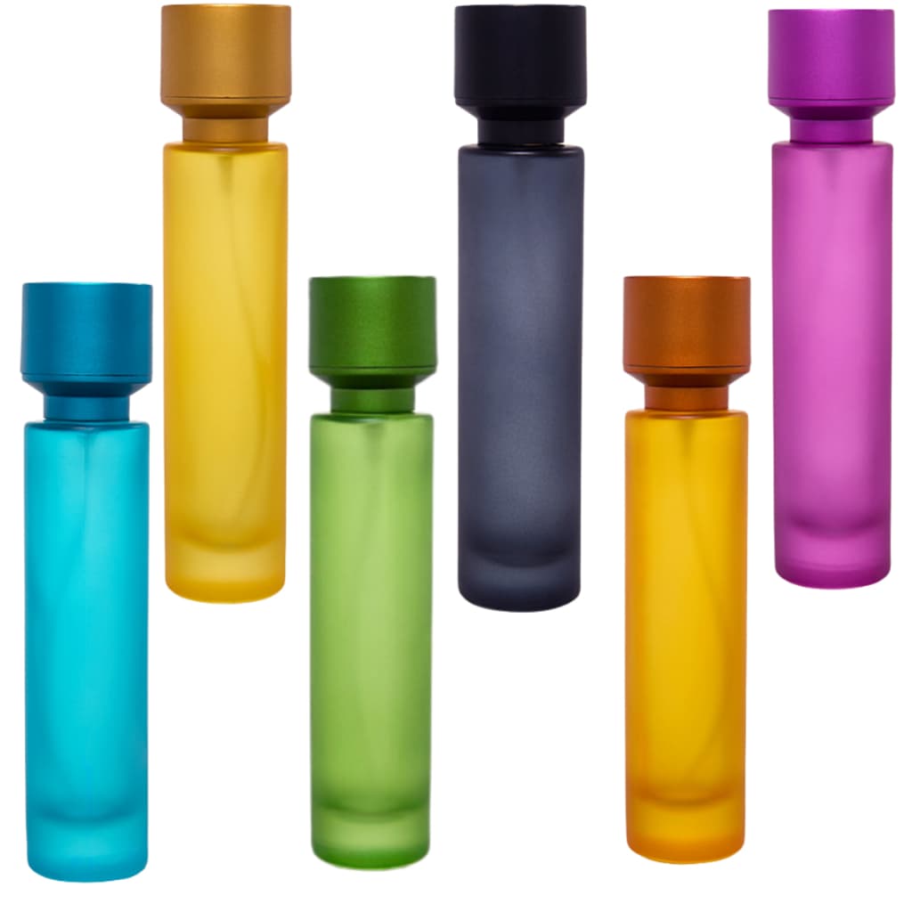 Frasco Porta Perfume 30ml Premium Colorido Com Válvula Spray e Tampa Luxo 13/415 Completo Premium
