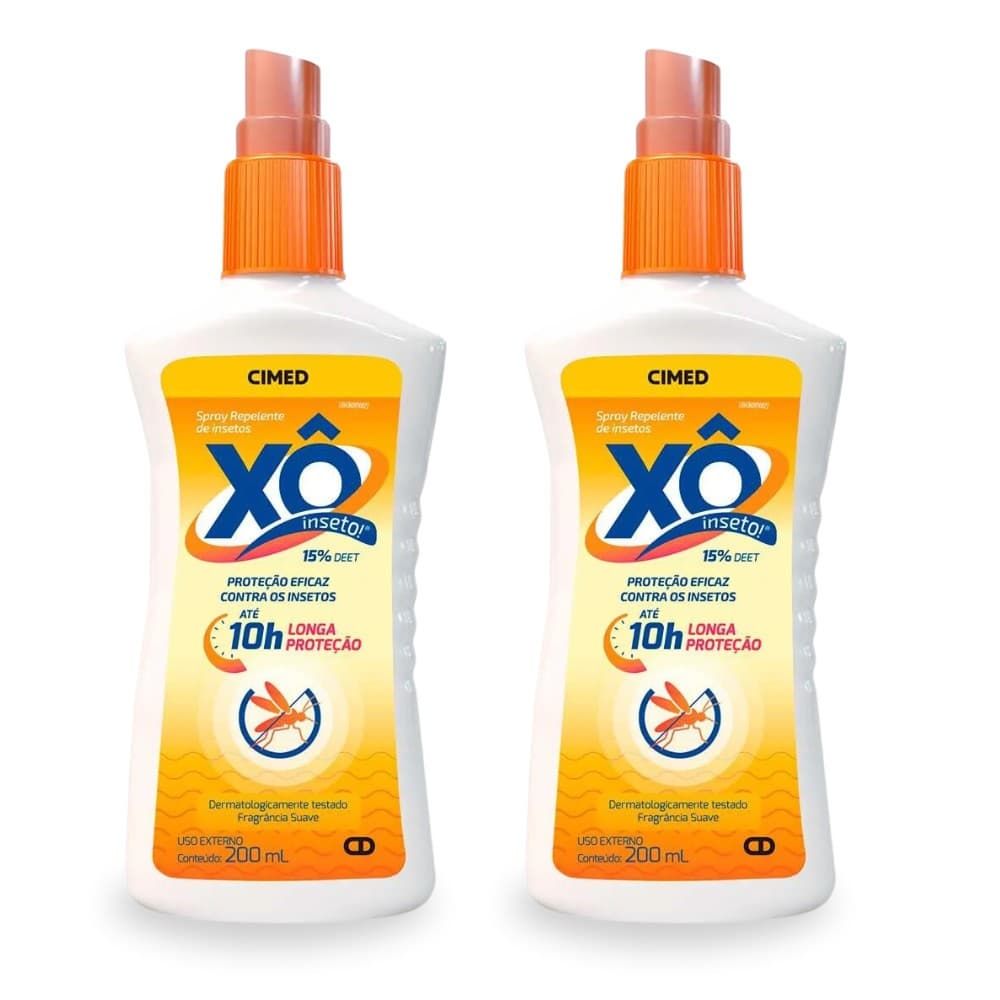 Kit 2 Repelente Xô Inseto Mosquito Spray 200ml Cimed 9 Horas Proteção Dengue Fragrância Aloe Vera