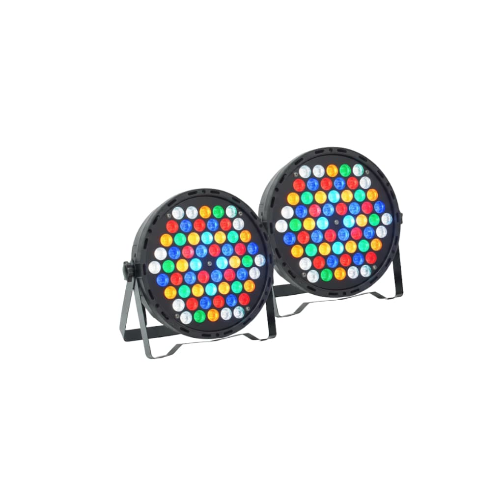 2 Canhão Refletor Led Par 64 Slim Rgbwa 60 Leds Cree De 3w Ambar