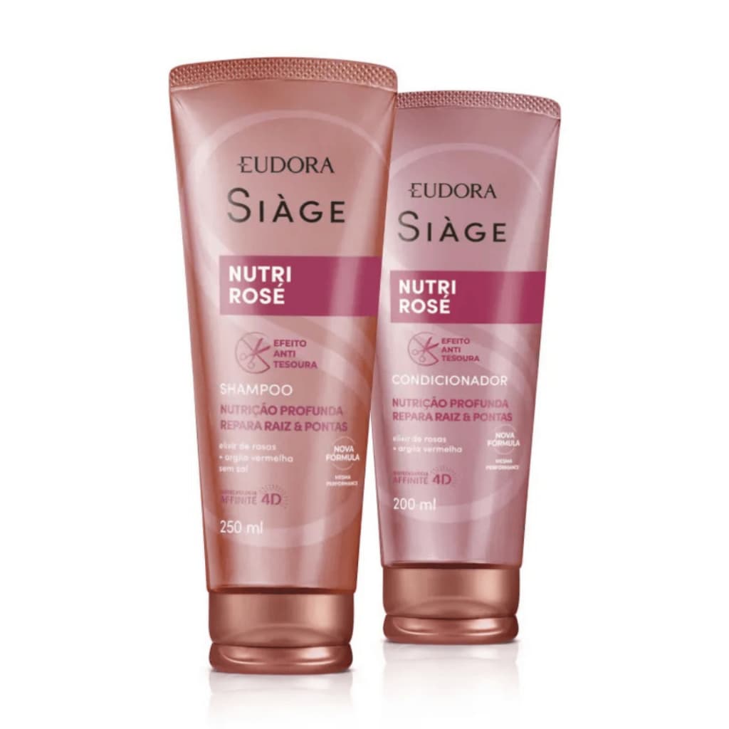Siàge Nutri Rosé Eudora – Shampoo + Condicionador – Linha Anti‑Tesoura