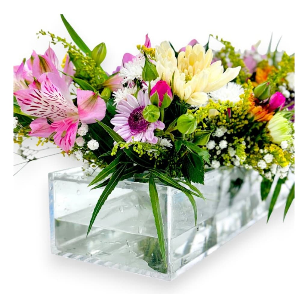 Vaso Flores 30cm Centro Mesa Cristal Elegante Moderna Acrílico 3mm Decoração Enfeite Planta