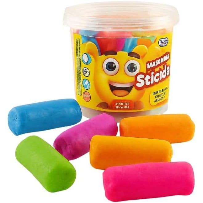 Massinha de Modelar Colorida 5 Unidades Brinquedo Infantil Massa de Modelar Nao Gruda