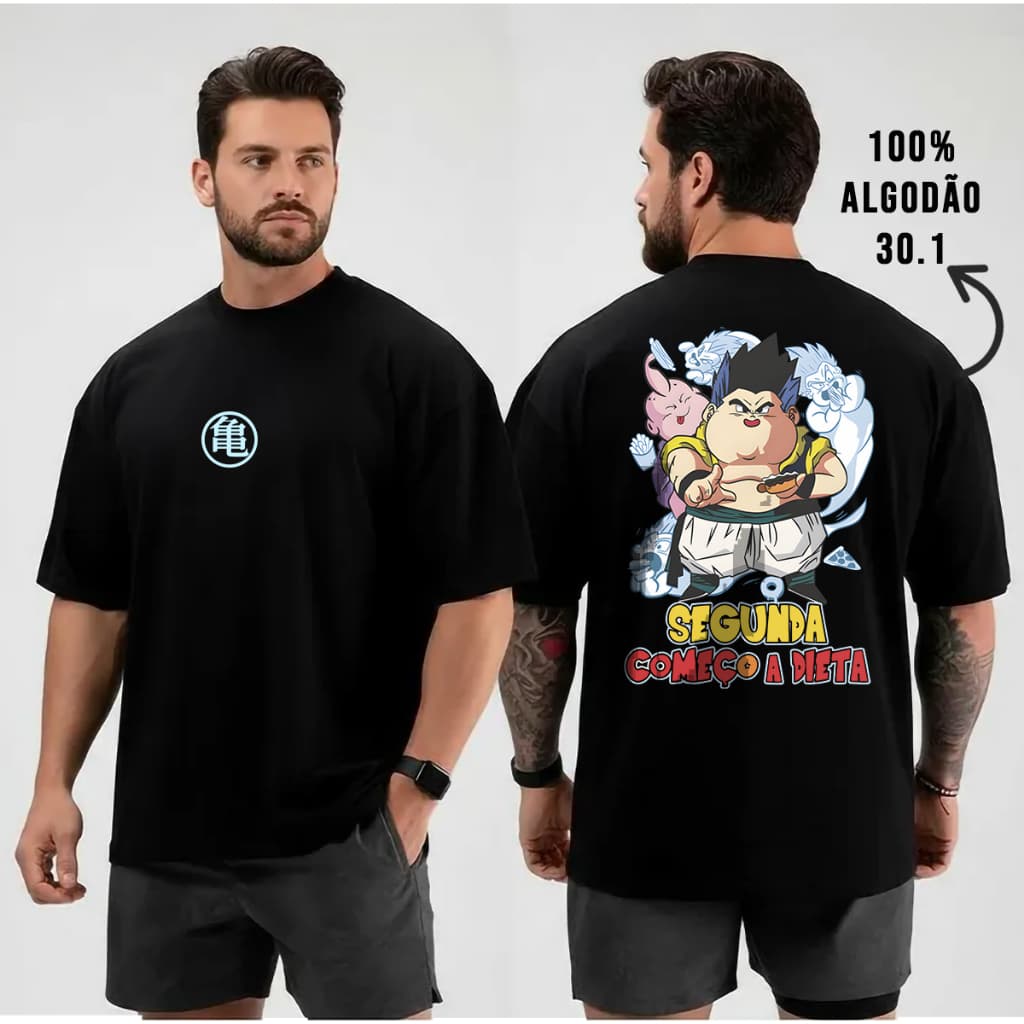 Camisa Oversized Academia Segunda Dieta Para Treino Musculação Algodão Estilo Conforto Streetwear