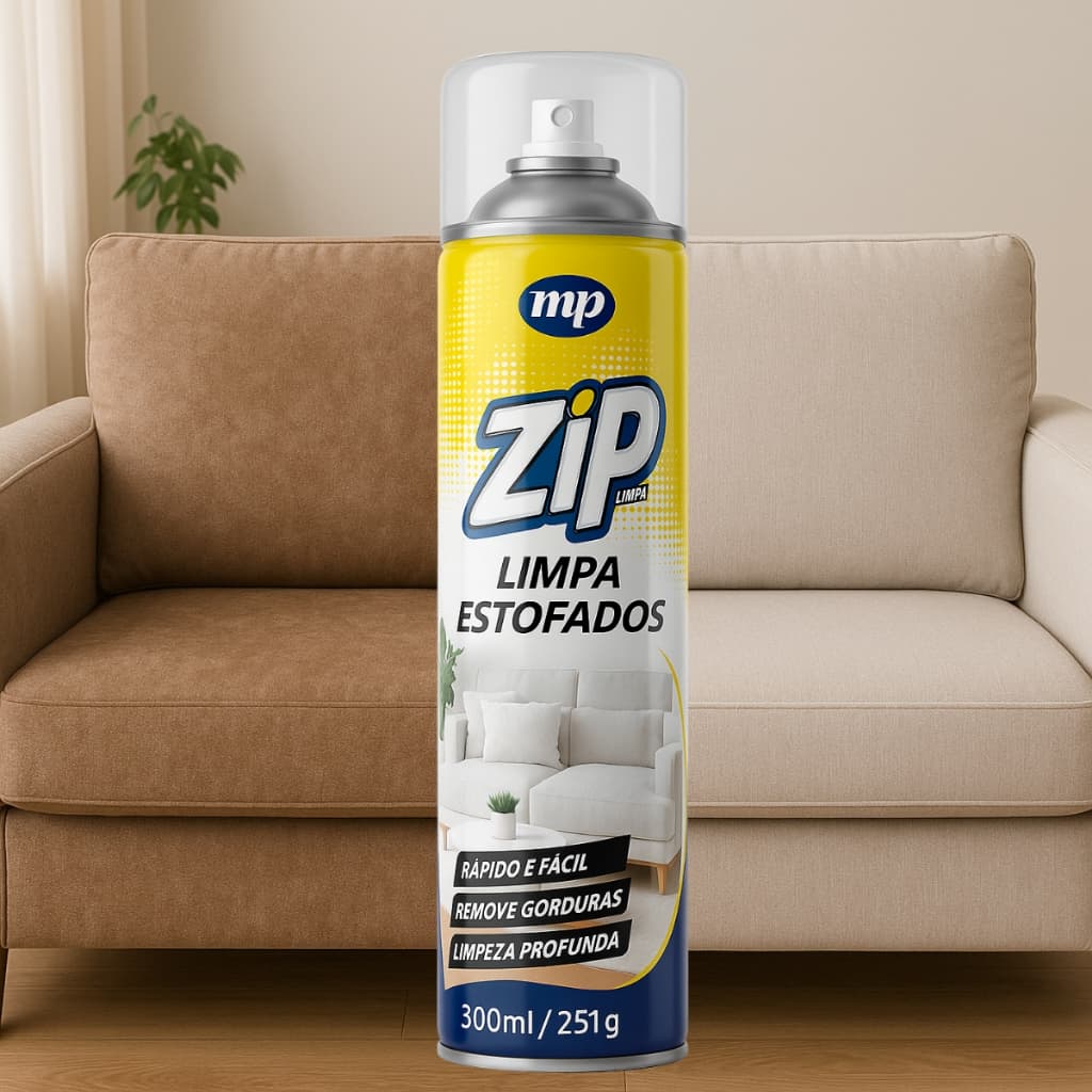 Limpa Estofados Spray Espuma Removedora de Manchas e Odores 300ml Zip Clean - Uso Geral