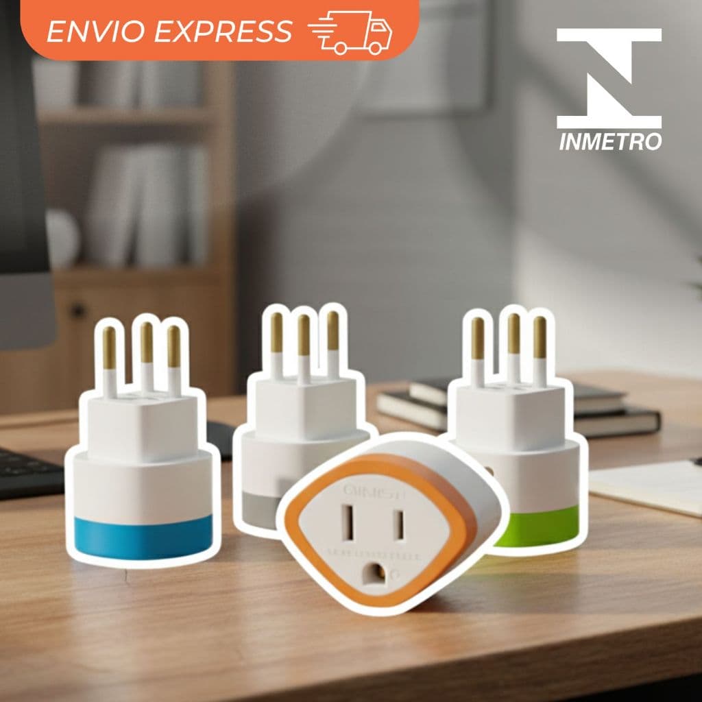 Kit 5 Adaptador De Tomada 3 Entradas 10A Pino Antigo Chato Americana Pino Redondo Brasil Europa