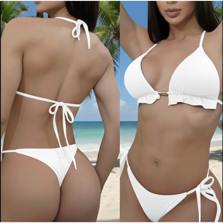 Biquíni Cortininha Fio Dental Moda Praia Verão Moda Feminina