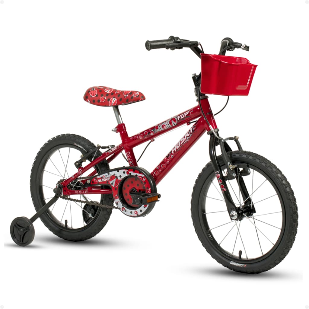 Bicicleta Infantil Aro 16 Feminina LadyBug Vermelha Menina Husky Bike