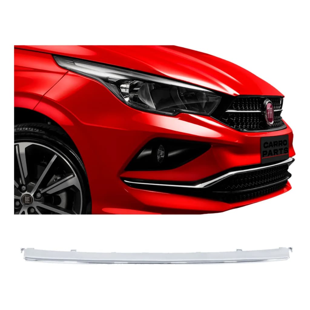 FRISO GRADE CENTRAL PARACHOQUE DIANTEIRO FIAT CRONOS 2018 2019 2020 (CROMADO)