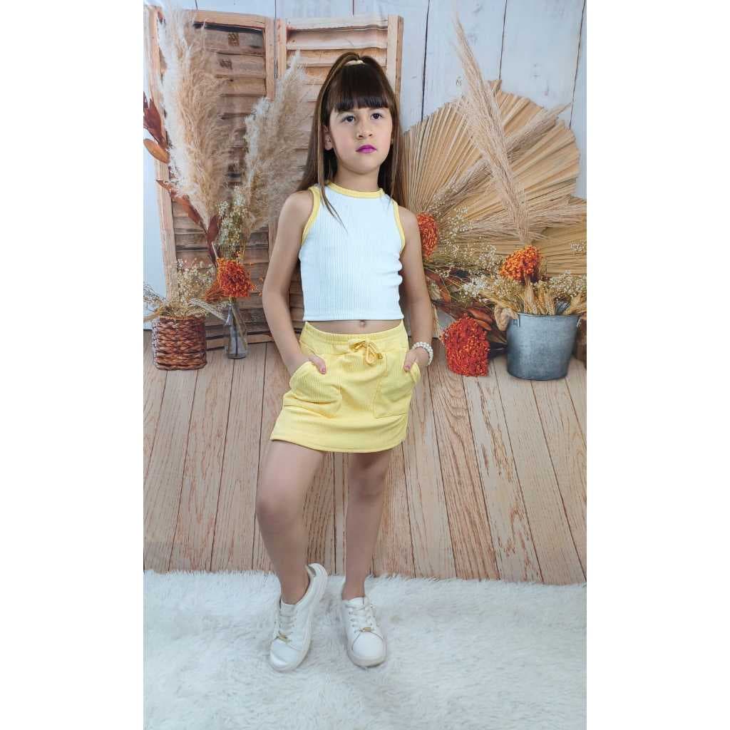 Conjunto Infantil Short Saia y Regata