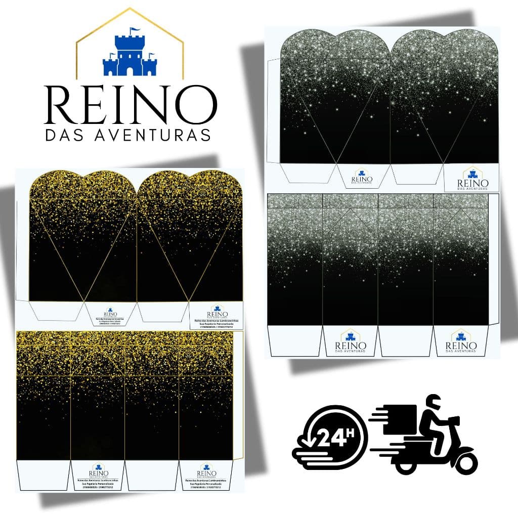 Envio imediato - TEMA PRETO PRATA Kit 20 MILK/CORAÇÃO Lembrancinha Festa de Aniversário (sem nome)