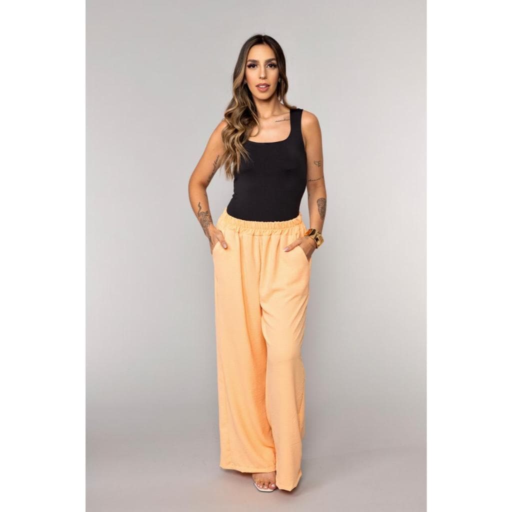 Pantalona Calça Feminina com Bolsos Laterais – Tecido Leve e Caimento Solto