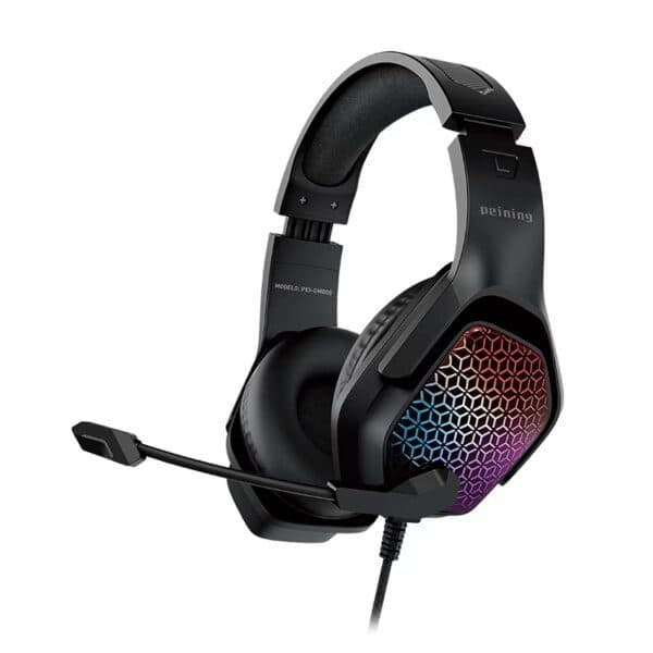 Headset Gamer Peining PEI-GM008 – LED RGB Vibrante + Som Surround Envolvente | Entrega Rápida FLEX