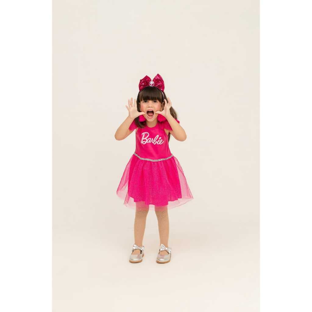 Fantasia Infantil Barbie Vestido Luxo com tiara