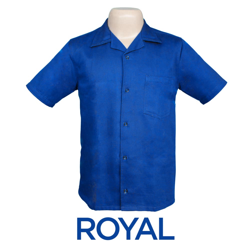 Camisa De Brim Resistente Para Trabalho Manga Curta