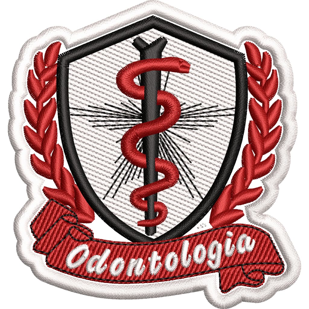 Patch Bordado Odontologia Faculdade | Uniforme Jaleco Personalizado de Luxo