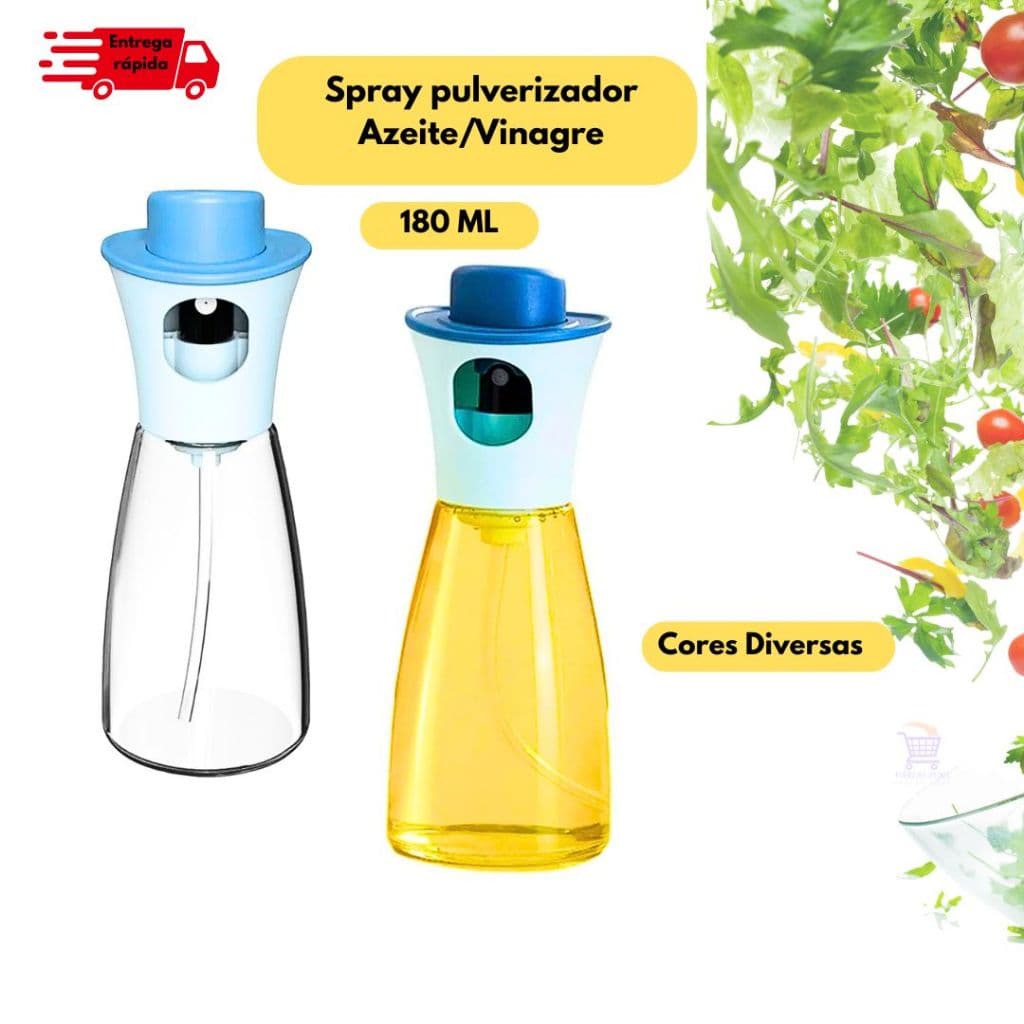 Spray Pulverizador De Azeite 180 Ml Vidro Dosador Para Cozinha E Air Fryer E Cozinha