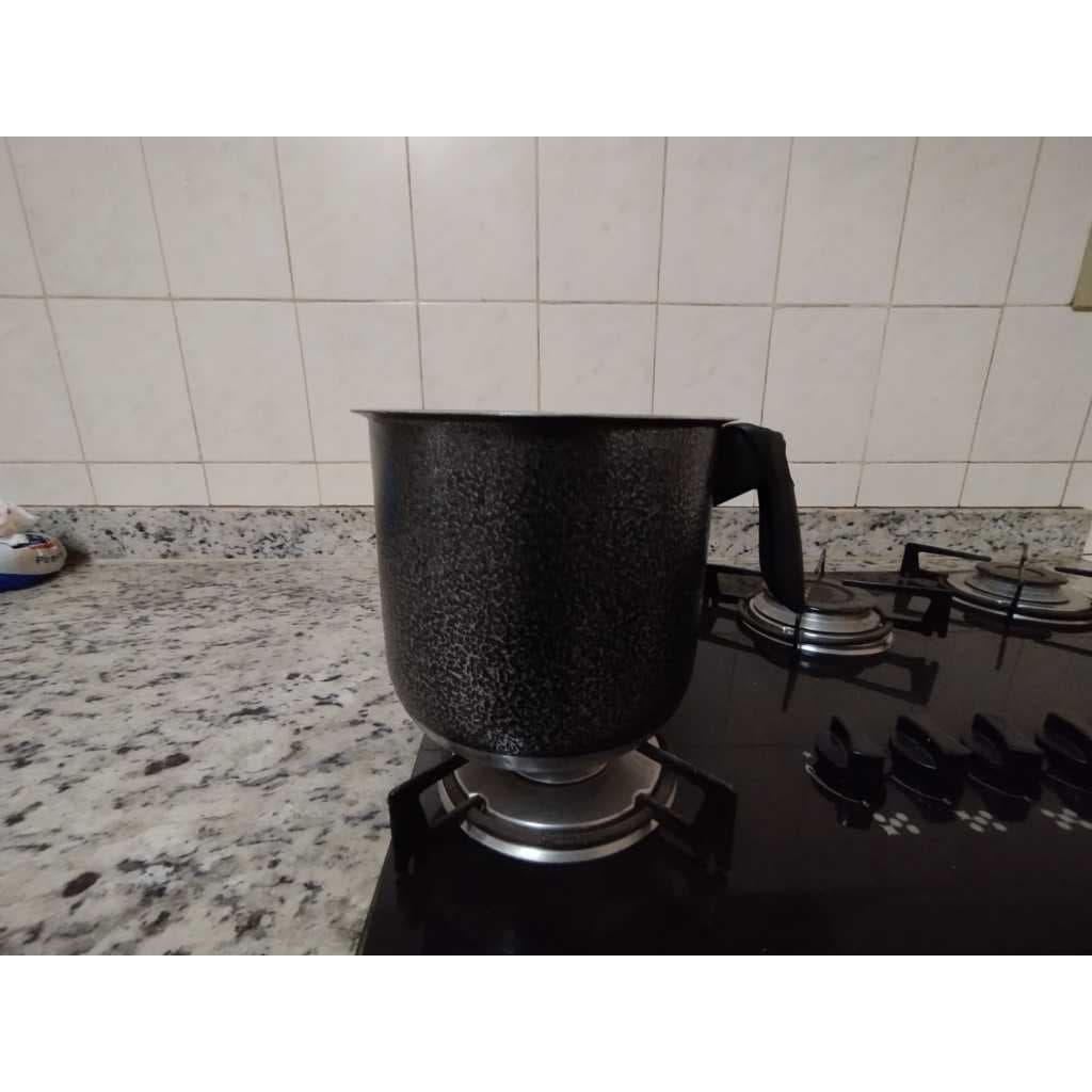 Canecão leiteira numero 17 em aluminio craqueado preto e cabo de baquelite - EXTRA CORDÃO Ferreira Utilidades