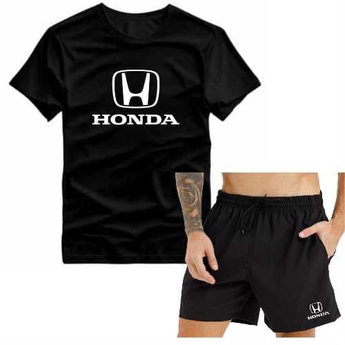 Kit Conjunto Masculino Camisa E Short Personaliza Honda Civic Carro Combo Exclusivo