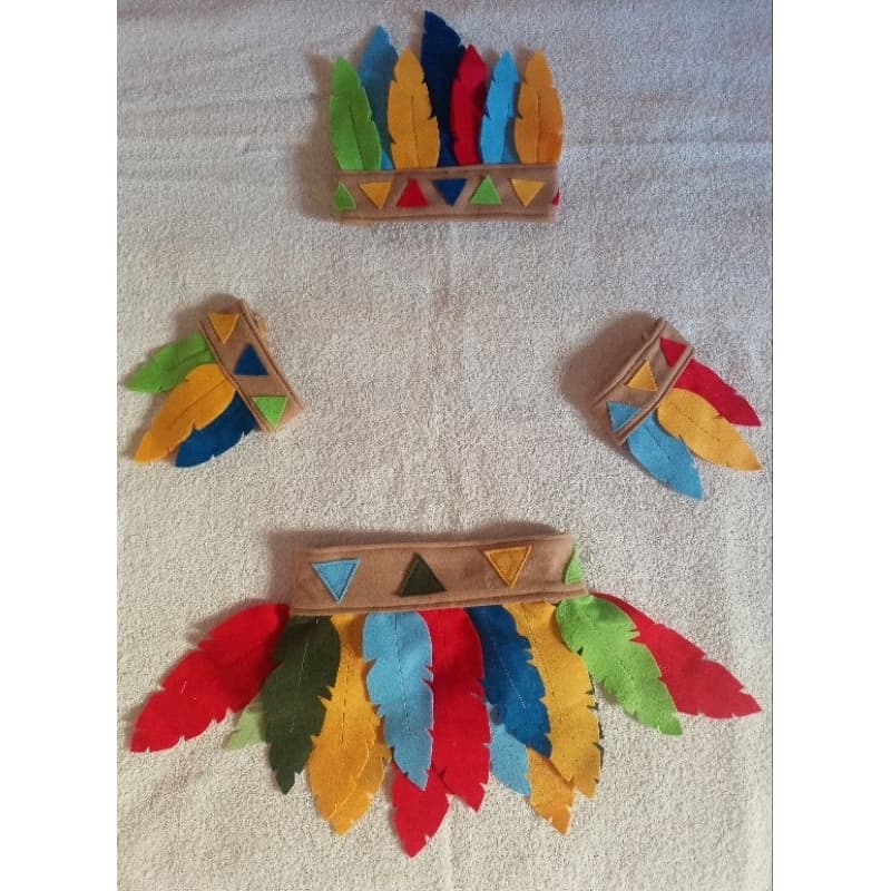 kit fantasia de índio 7 unidades ( meninos)