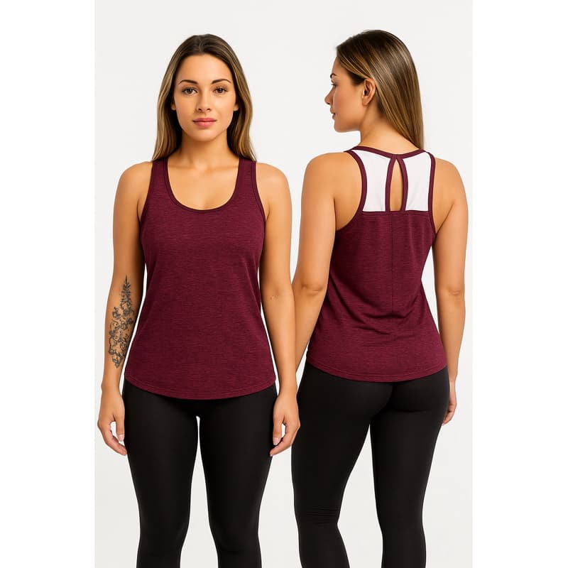 Regata feminina Dry fit academia corrida caminhada com detalhe nas costas fitness envio imediato