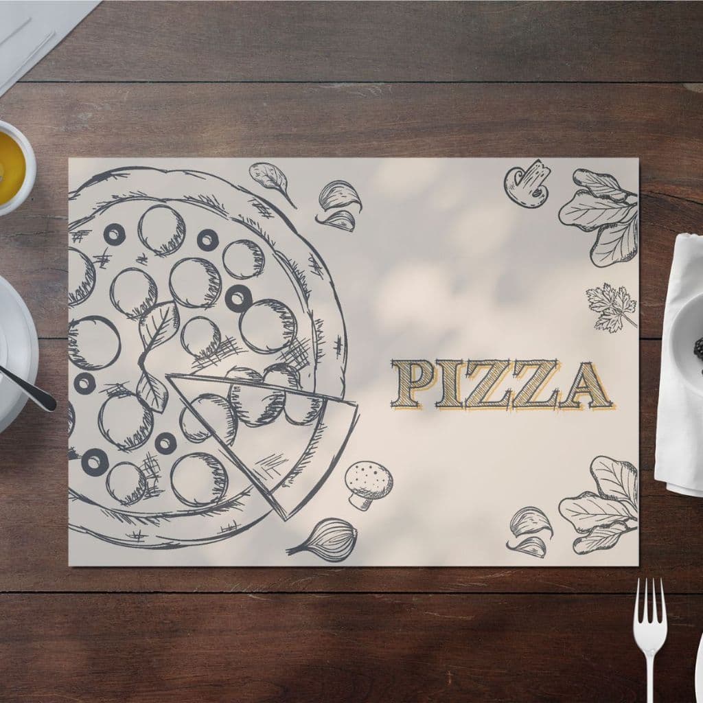 Jogo Americano de Papel Pizzaria 35 X 25 cm kit 50 un