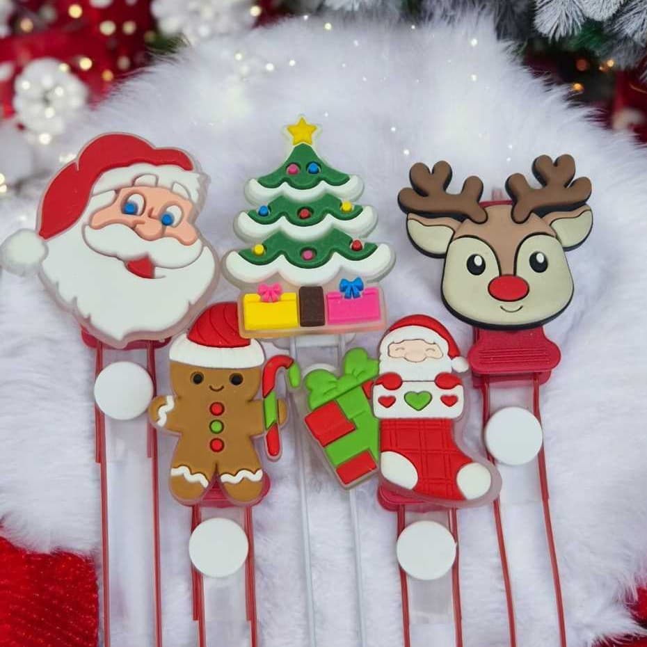 Prendedor de Chupeta NATALINO NATAL em Silicone / Enfeite Emborrachado