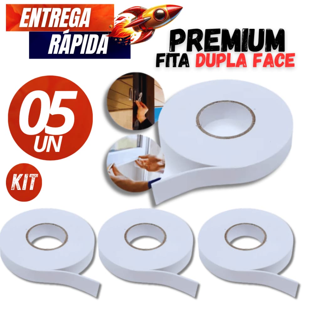 Kit Especial 05/04/03/02  Fitas 4M - Fita Adesiva Dupla Face De Espuma Super Aderente Qualidade Resistente e Boa Fixação